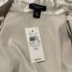 Ann Taylor Ivory Satin Blouse